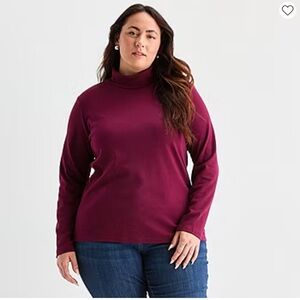 Women's Burgundy Turtleneck